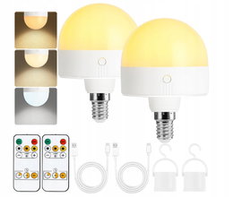 Żarówka ładowalna USB-C z pilotem, 3 kolory LED E14 USZKODZONY