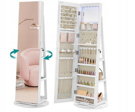 Szafka na biżuterię z lustrem, SONGMICS JJC007W02 USZKODZONY