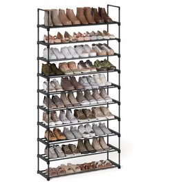Regał na buty 10 poziomów, wysoki uchwyt na buty SONGMICS LSA10BKV1