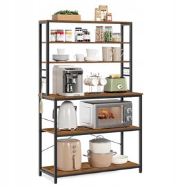 Regał kuchenny, 6 półek i 6 haczyków 40 x 100 x 167 cm VASAGLE KKS039K01