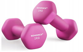 Hantle,zestaw hantli, hantle sześciokątne 1 kg x 2 szt SONGMICS SYL902P01