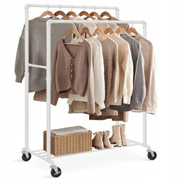 Wieszak na ubrania z 2 drążkami do 110 kg SONGMICS HSR060W01V1 POWYSTAWOWY