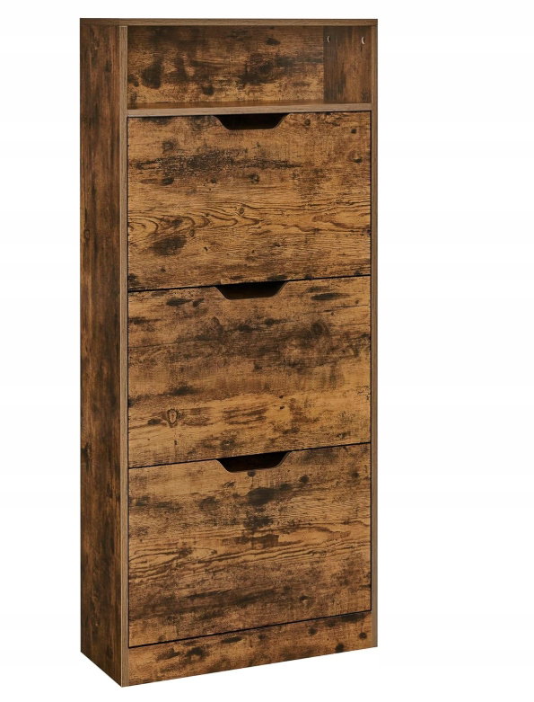 Szafka na buty z 3 klapkami, uchylny 24 x 60 x 139 cm VASAGLE LBC046B01