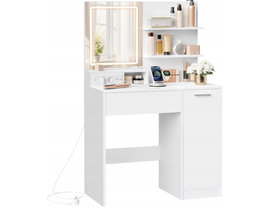 Toaletka, szafka łazienkowa z lustrem LED 80 x 132 x 40cm VASAGLE RDT138W01