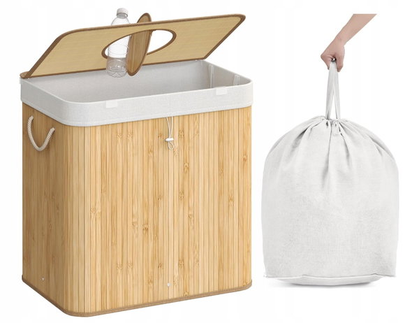 Pojemnik na butelki z kaucją, 120 l, bambus SONGMICS RRB012Y01