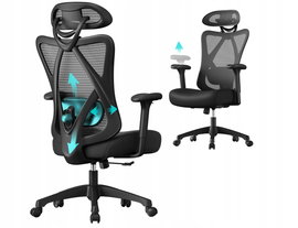 Ergonomiczny fotel biurowy, komputerowy z siatki 150 kg SONGMICS OBN063BH01