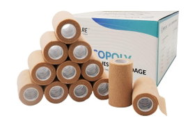 GSPCARE Samoprzylepny bandaż włókninowy 10 cm x 4,5 m, opakowanie 12 sztuk