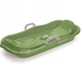 Sanki plastikowe Dantoy 79 cm z oparciem - zielone lekkie i wytrzymałe