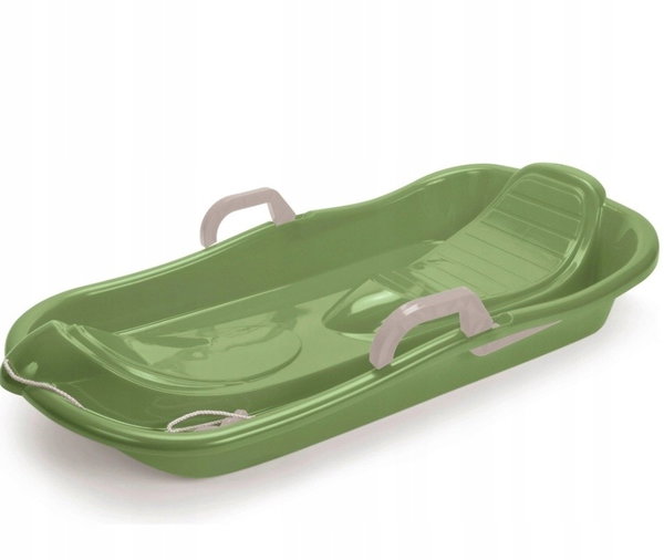 Sanki plastikowe Dantoy 79 cm z oparciem - zielone lekkie i wytrzymałe