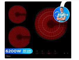 Płyta ceramiczna MIDEA 3-palnikowa 6200 W - Zintegrowana płyta ceramiczna