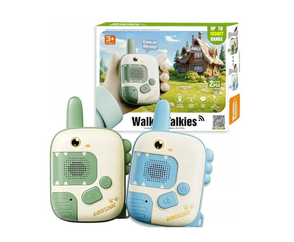 WALKIE TALKIE DLA DZIECI DINOZAURY NA BATERIE DWUKIERUNKOWE USZKODZONY