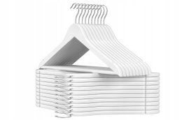 Drewniane wieszaki na ubrania, garnitury zestaw 20 sztuk SONGMICS CRW03W-20