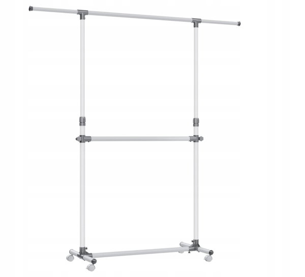 Podwójny wysuwany wieszak na ubrania, kółkami 113-180 cm SONGMICS LLR401W01