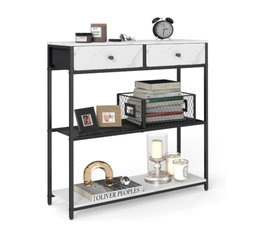 Stolik konsolowy wąski z 2 szufladami 24 x 76 x 80 cm VASAGLE LNT092W01