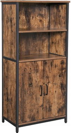 Regał do salonu lub kuchni brązowy LOFT 125 cm VASAGLE LSC66BX