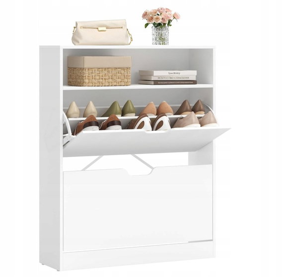 Szafka na buty, 2 drzwi z klapką 24 x 80 x 102 cm VASAGLE LBC048W01