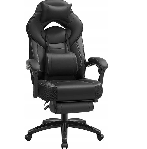 Ergonomiczne krzesło teleskopowym podnóżkiem SONGMICS OBG077B01V2