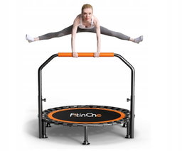 FitinOne Składana mini trampolina, obciążenie 204 kg przenośna POWYSTAWOWY