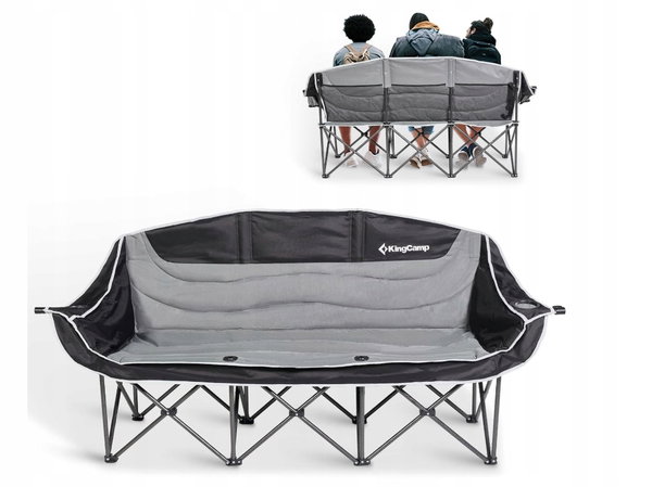 KingCamp Sofa kempingowa, 3-osobowa, krzesła kempingowe, dla dorosłych