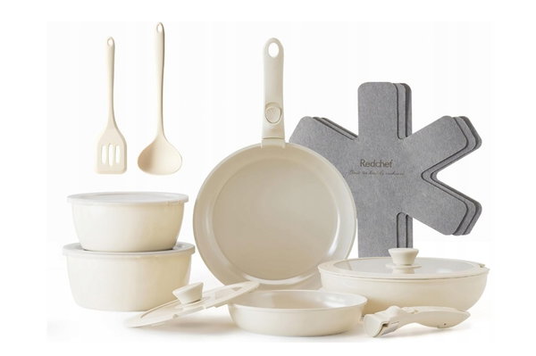 Redchef ceramiczny zestaw garnków i patelni UŻYWANY