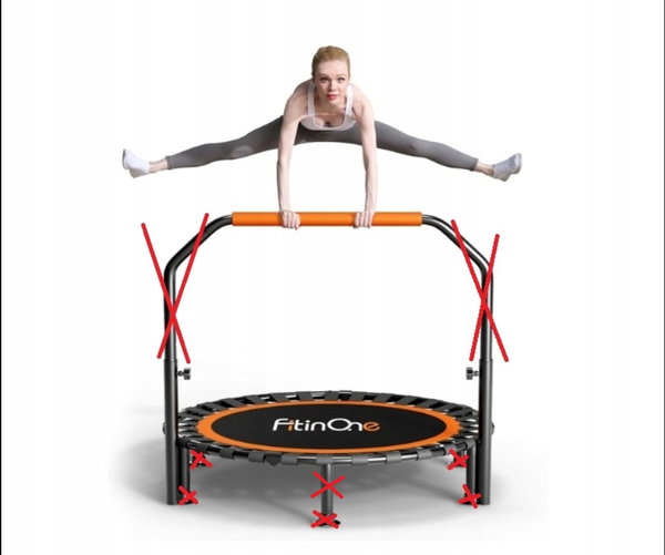 FitinOne Składana mini trampolina, obciążenie 204 kg NIEPEŁNY KOMPLET
