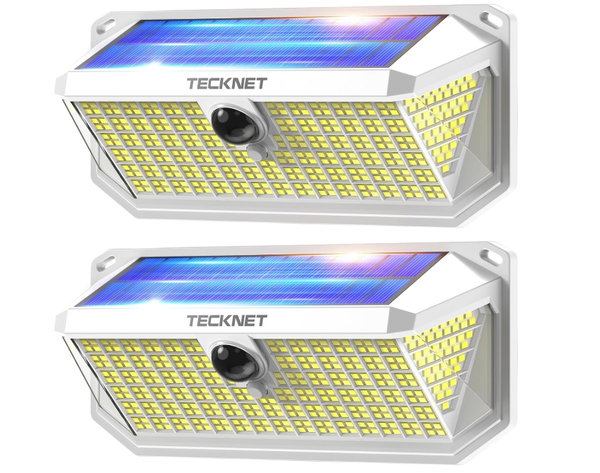 TECKNET Lampy solarne do użytku zewnętrznego 416 diod LED reflektory