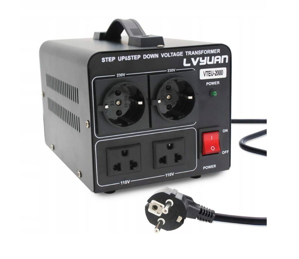 Przetwornica napięcia 220 V/110 V - transformator reduktor napięcia 2000VA