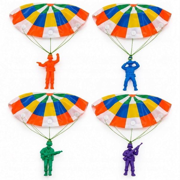 Spadochroniarz żołnierzyk The Toy Company 4 kolory 24 sztuki