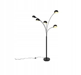 Designerska lampa podłogowa w kolorze czarnym, 5 żarówek USZKODZONY