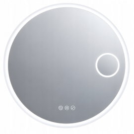 Okrągłe lustro łazienkowe LED, 80 cm, podgrzewane, bluetooth POWYSTAWOWY