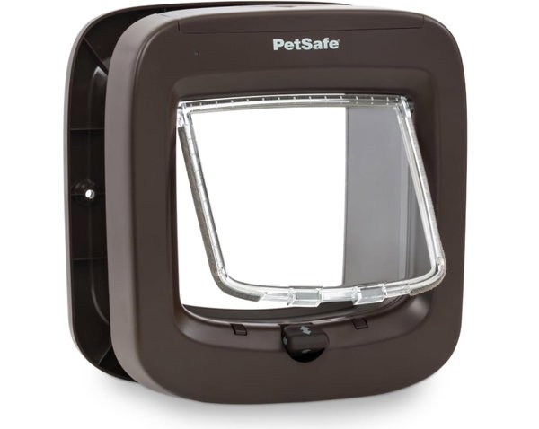 Drzwi dla kota PetSafe z mikrochipem, brązowe 23,9x22 cm POWYSTAWOWY