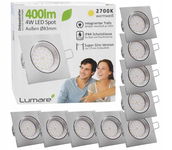 Lumare Reflektor LED do zabudowy 4 W 2700 K wodoszczelność IP44 9 SZTUK