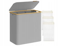 SONGMICS Kosz na pranie z 3 przegródkami, 150 l szary LCB515G01 OPIS