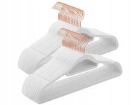 SONGMICS CRF021W02 Wieszak na ubrania, aksamitny 39 sztuk biały