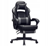 Fotel gamingowy Songmics OBG073B03 ekoskóra czarno-szary