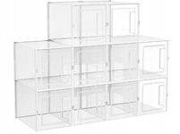 SONGMICS LSP001W01 Wysokie pudełka na buty, 10 SZTUK