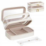 SONGMICS JKA026W01 Kosmetyczka Organizer Podróżny Biała 22x12x12 cm