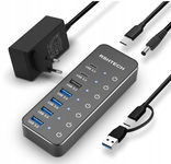 koncentrator USB C 3.2 z zasilaczem RSHTECH 7 portów