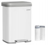 SONGMICS Kosz na śmieci kuchenne, kosz na śmieci 50 litrów LTB530W03