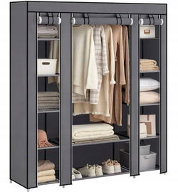 SONGMICS Szafa na ubrania z materiału z 12drążkkami na ubrania LSF03G