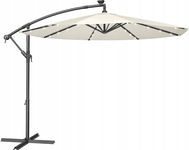 Beżowy parasol ogrodowy SONGMICS 3m z solarnymi LED GPU118M01