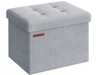 SONGMICS Taboret z Miejscem do Przechowywania 31 x41cm SZARY LSF200G02