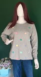 Sweter damski w kolorowe kropki GREY