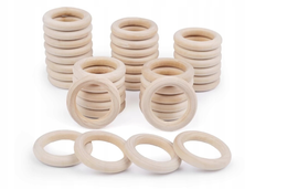 Surowe kółka drewniane do makramy/ karnisza 4cm x40 sztuk