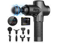 NANSSIGY WS009, pistolet do masażu, 8 końcówek, 30 prędkości, czarny