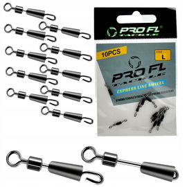Krętliki szybkozłączki PRO FL L 16 mm 10 szt do przyponów zestaw karpiowy