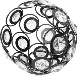 Kryształowy abażur - metalowa czarna lampa, KONTONTY, elegancka