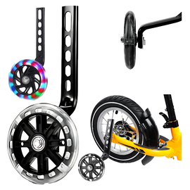 Kółka Boczne Podporowe Do Rowerka Dziecięcego 12-20'' Czarne Świecące LED