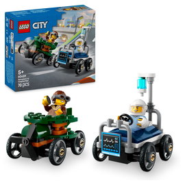 Klocki LEGO City wyścigówki samolot i łóżko szpitalne 60459 70 elementów