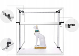 NAMIOT BEZCIENIOWY FOTOGRAFICZNY OŚWIETLENIE LED 80x80cm TŁA FOSITAN